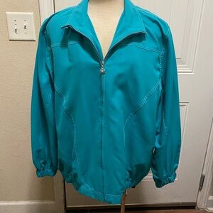 Vintage Alfred Dunner Teal Bomber Jacket Large